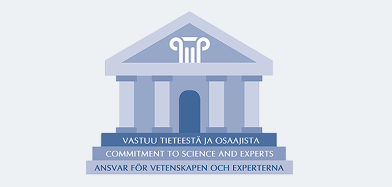 Vastuu tieteestä ja osaajista. Commitment to science and experts. Ansvar för vetenskapen och experterna.